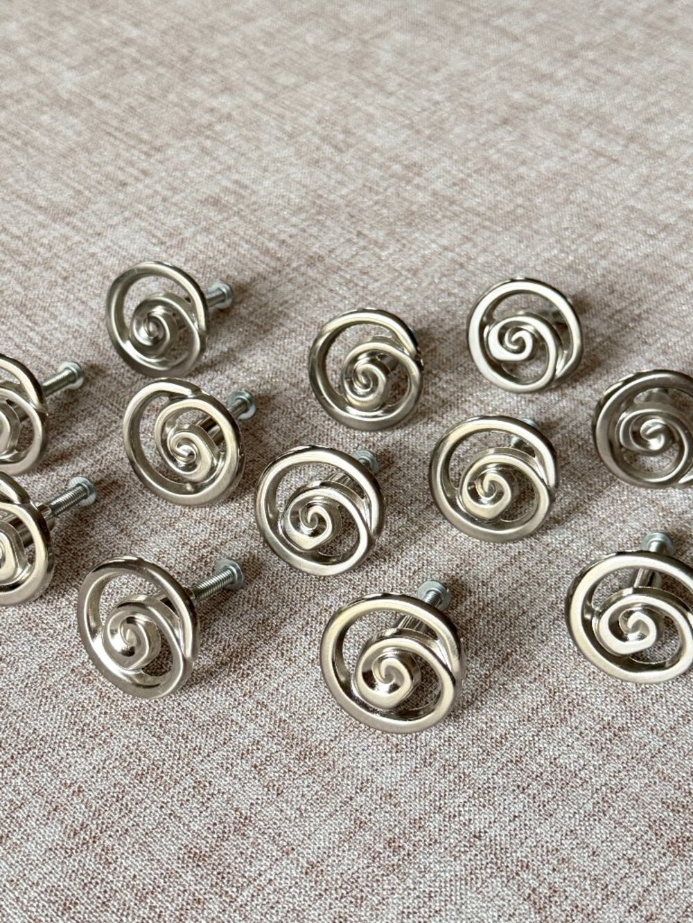 Swirl Cabinet Knobs 1-3/8” Satin Nickel 12 Pieces